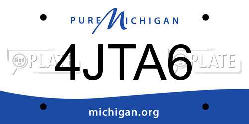 4JTA6 Michigan License Plate