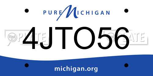 4JTO56 Michigan License Plate