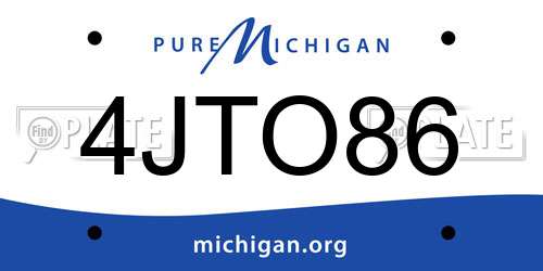 4JTO86 Michigan License Plate