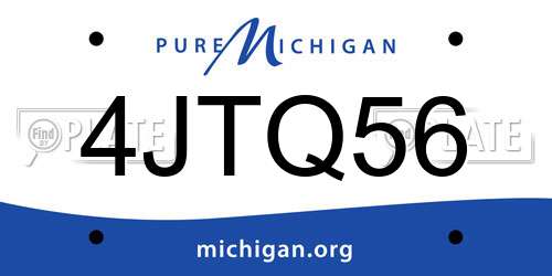 4JTQ56 Michigan License Plate