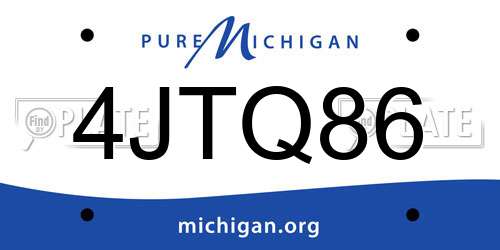 4JTQ86 Michigan License Plate