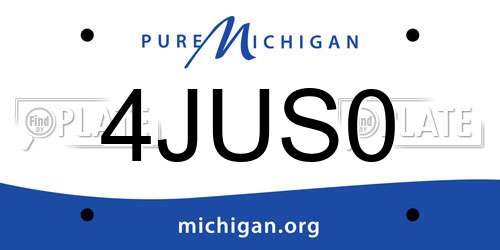 4JUS0 Michigan License Plate