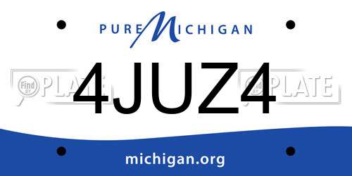 4JUZ4 Michigan License Plate