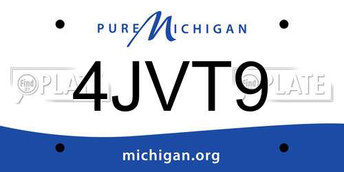 4JVT9 Michigan License Plate