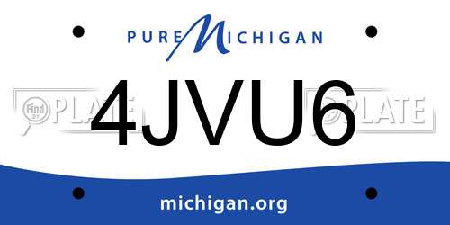 4JVU6 Michigan License Plate