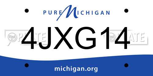 4JXG14 Michigan License Plate