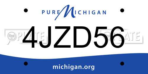 4JZD56 Michigan License Plate