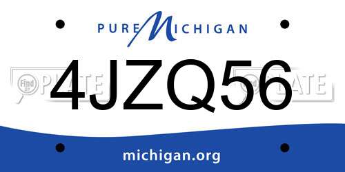 4JZQ56 Michigan License Plate