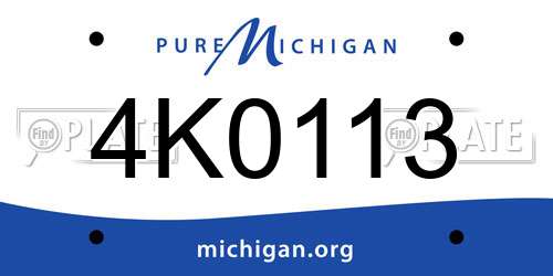 4K0113 Michigan License Plate