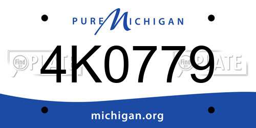 4K0779 Michigan License Plate