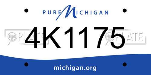 4K1175 Michigan License Plate