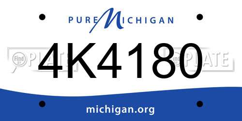 4K4180 Michigan License Plate