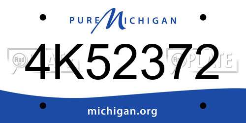 4K52372 Michigan License Plate