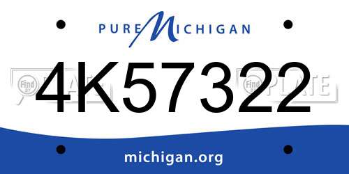 4K57322 Michigan License Plate