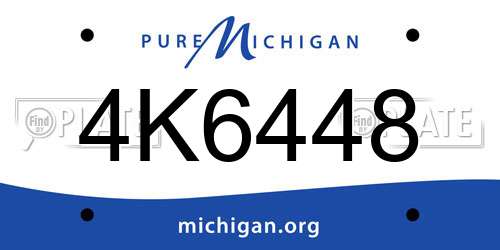 4K6448 Michigan License Plate