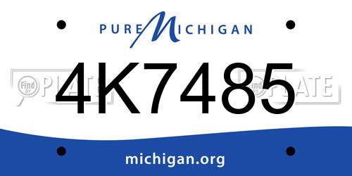 4K7485 Michigan License Plate