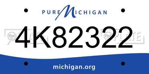 4K82322 Michigan License Plate