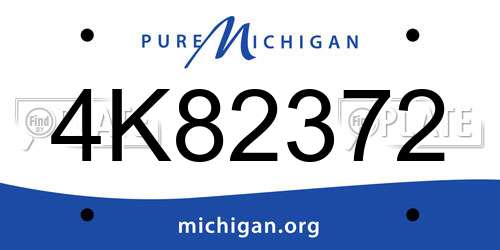 4K82372 Michigan License Plate