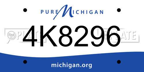 4K8296 Michigan License Plate