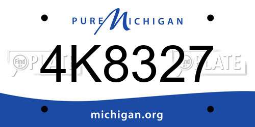 4K8327 Michigan License Plate