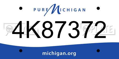 4K87372 Michigan License Plate