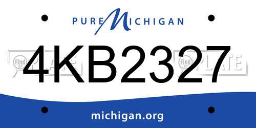 4KB2327 Michigan License Plate