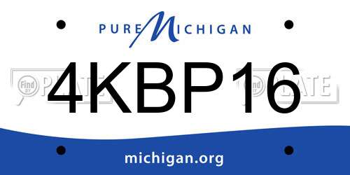 4KBP16 Michigan License Plate