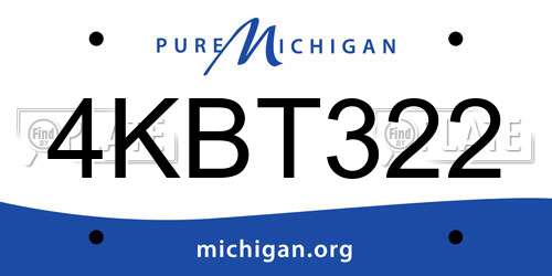 4KBT322 Michigan License Plate