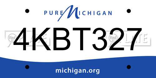4KBT327 Michigan License Plate