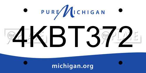4KBT372 Michigan License Plate