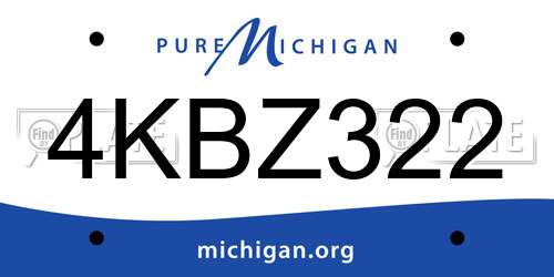 4KBZ322 Michigan License Plate