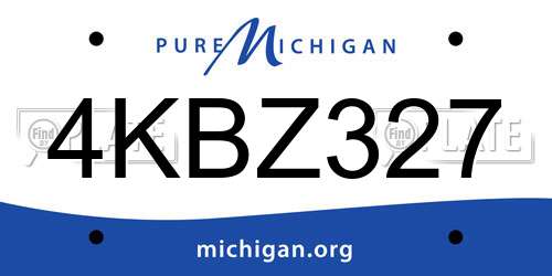 4KBZ327 Michigan License Plate