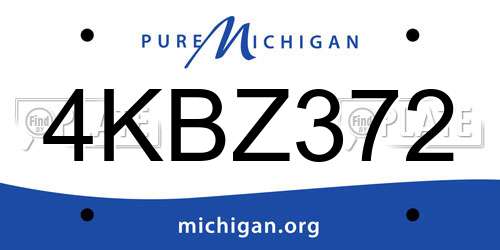 4KBZ372 Michigan License Plate