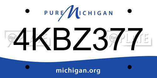 4KBZ377 Michigan License Plate