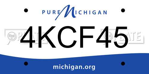 4KCF45 Michigan License Plate