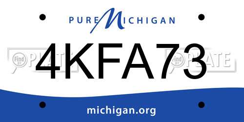 4KFA73 Michigan License Plate