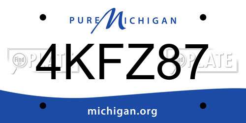 4KFZ87 Michigan License Plate