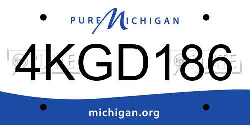 4KGD186 Michigan License Plate