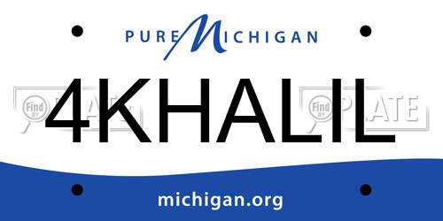 4KHALIL Michigan License Plate