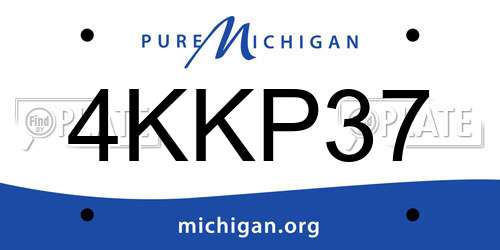 4KKP37 Michigan License Plate