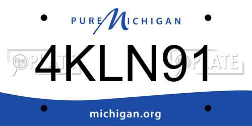 4KLN91 Michigan License Plate
