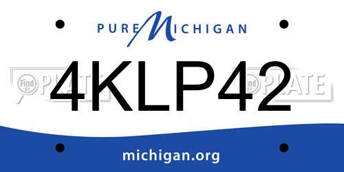 4KLP42 Michigan License Plate