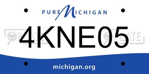 4KNE05 Michigan License Plate