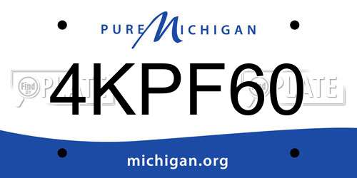 4KPF60 Michigan License Plate