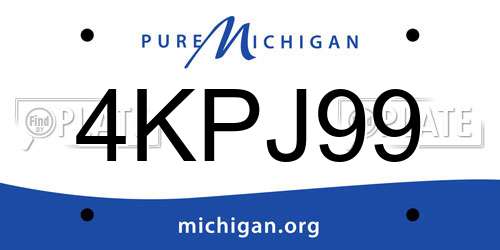 4KPJ99 Michigan License Plate