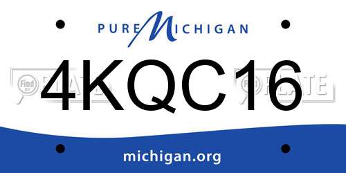 4KQC16 Michigan License Plate