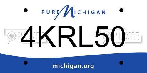 4KRL50 Michigan License Plate