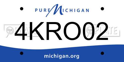 4KRO02 Michigan License Plate