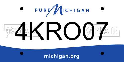 4KRO07 Michigan License Plate