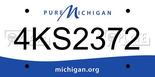 4KS2372 Michigan License Plate